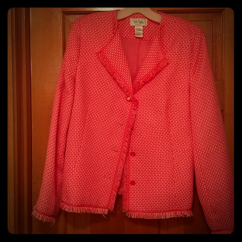 Orange fully lined acrylic jacket